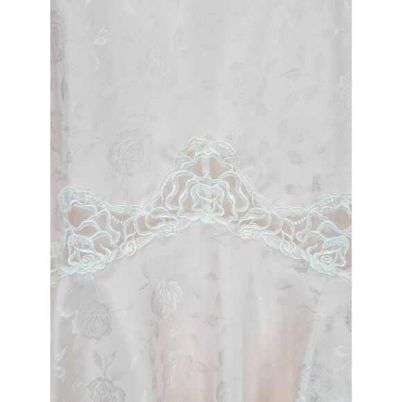 VTG 80s Floral Print Flared Half Slip Skirt Lace Hem Lingerie Fairy Cottagecore - Picture 4 of 6